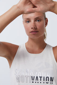 Dash and Stars Playera tirantes 100% algodón beige