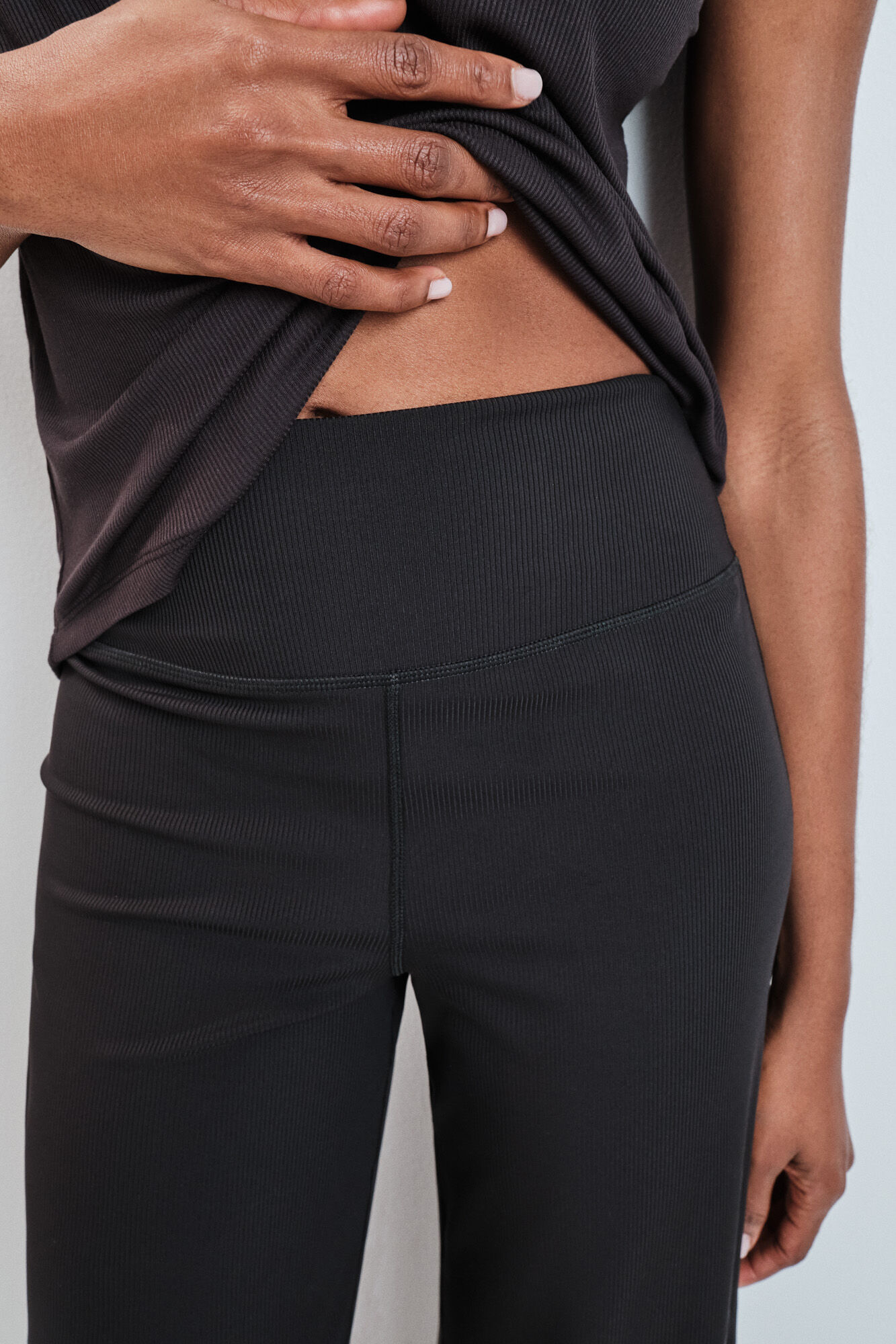 Dash and Stars Pantal&oacute;n largo palazzo acanalado negro negro