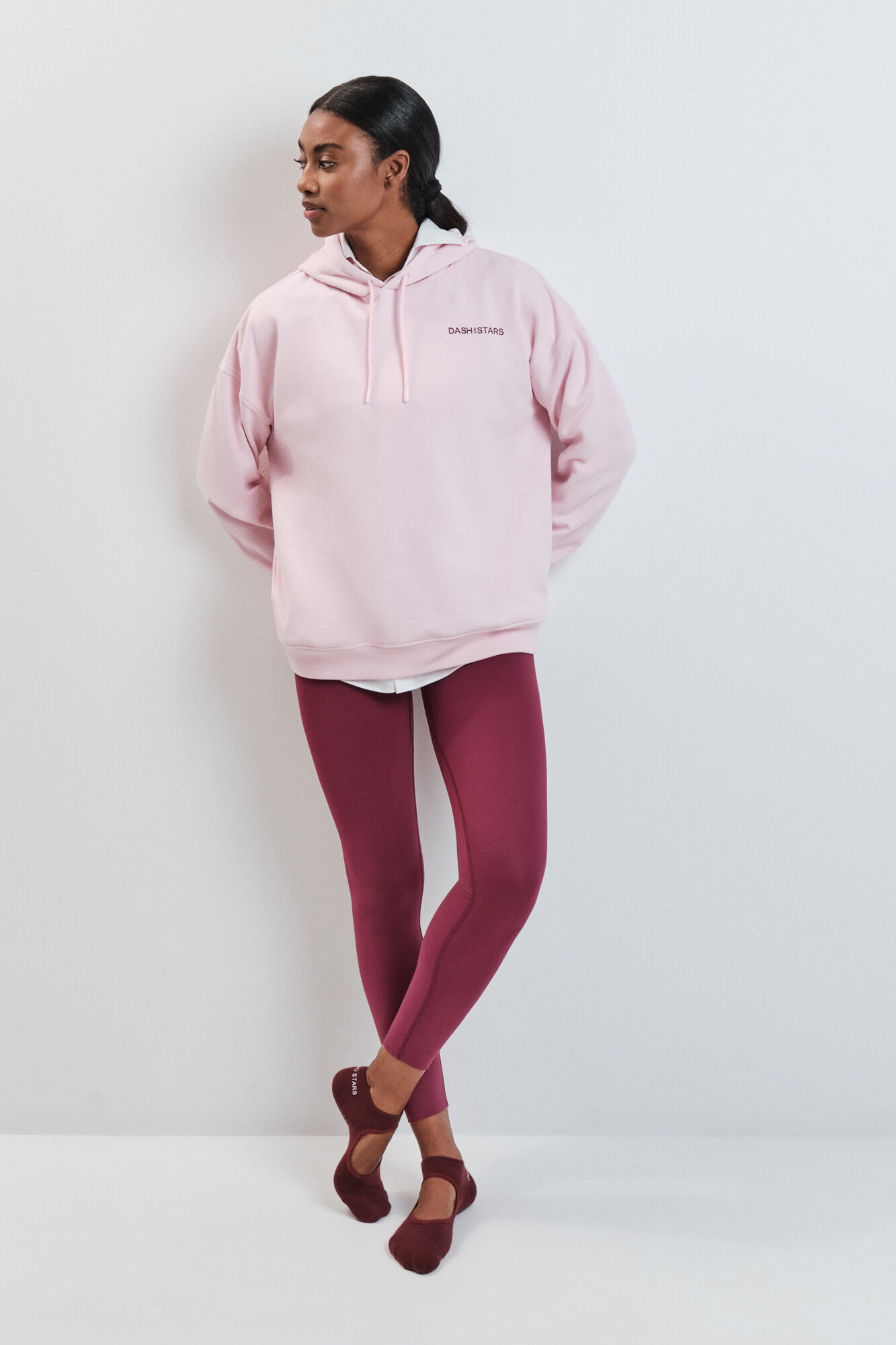 Dash and Stars Sudadera de algod&oacute;n afelpado rosa rosa