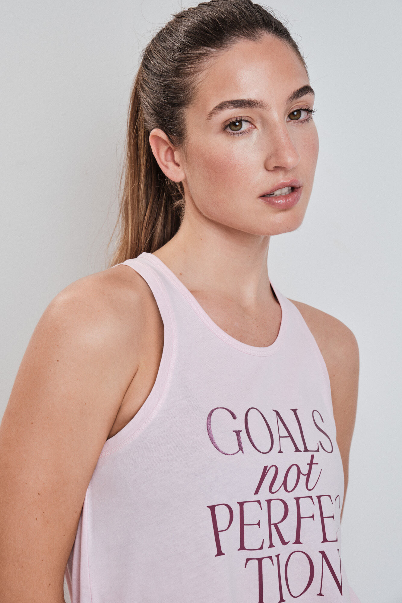 Dash and Stars Playera sin mangas de algod&oacute;n rosa