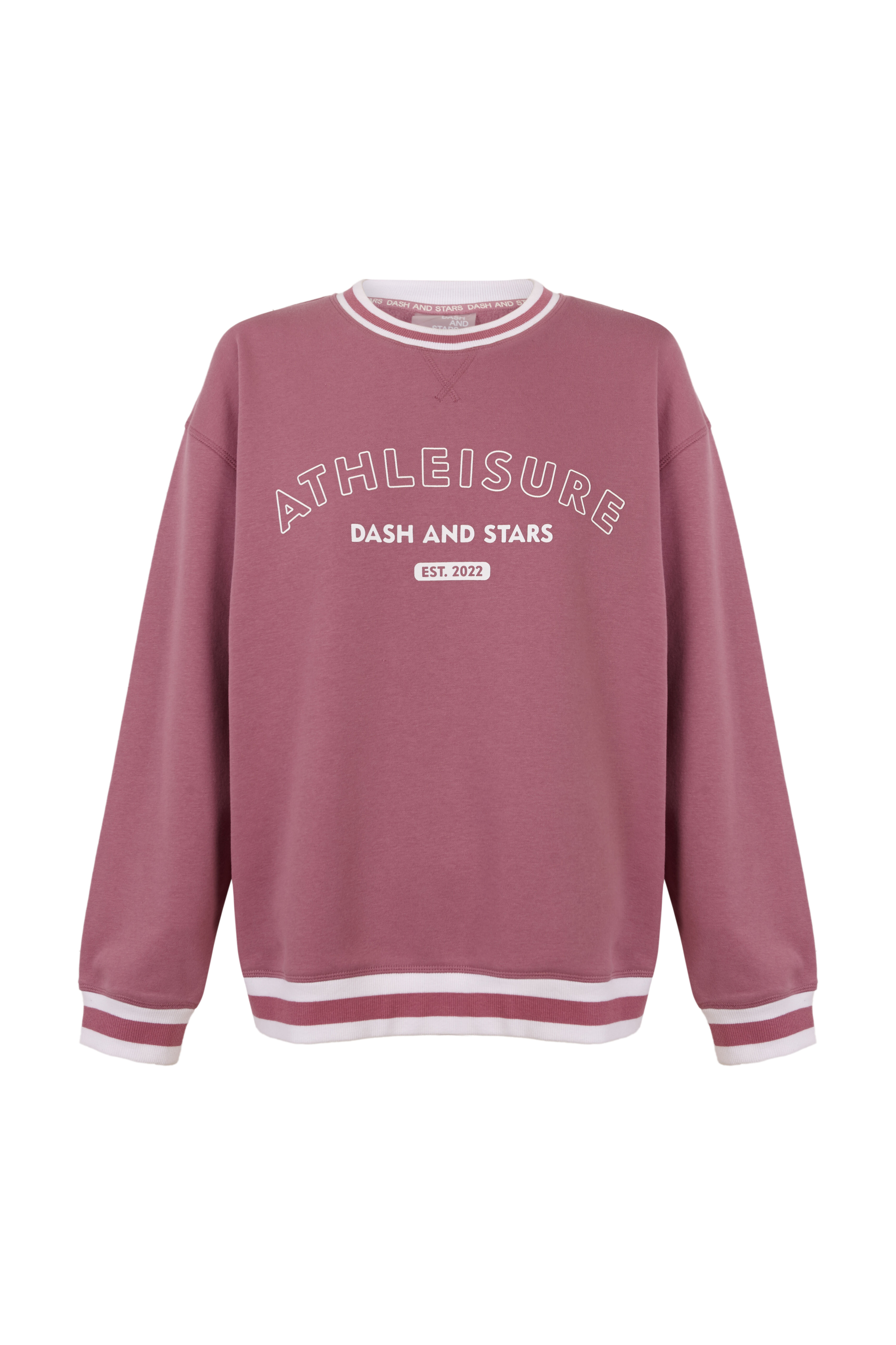 Dash and Stars Sudadera college de felpa rosa rosa