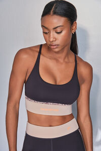 Dash and Stars Brasier deportivo negro con estampado animal 4D STRETCH 