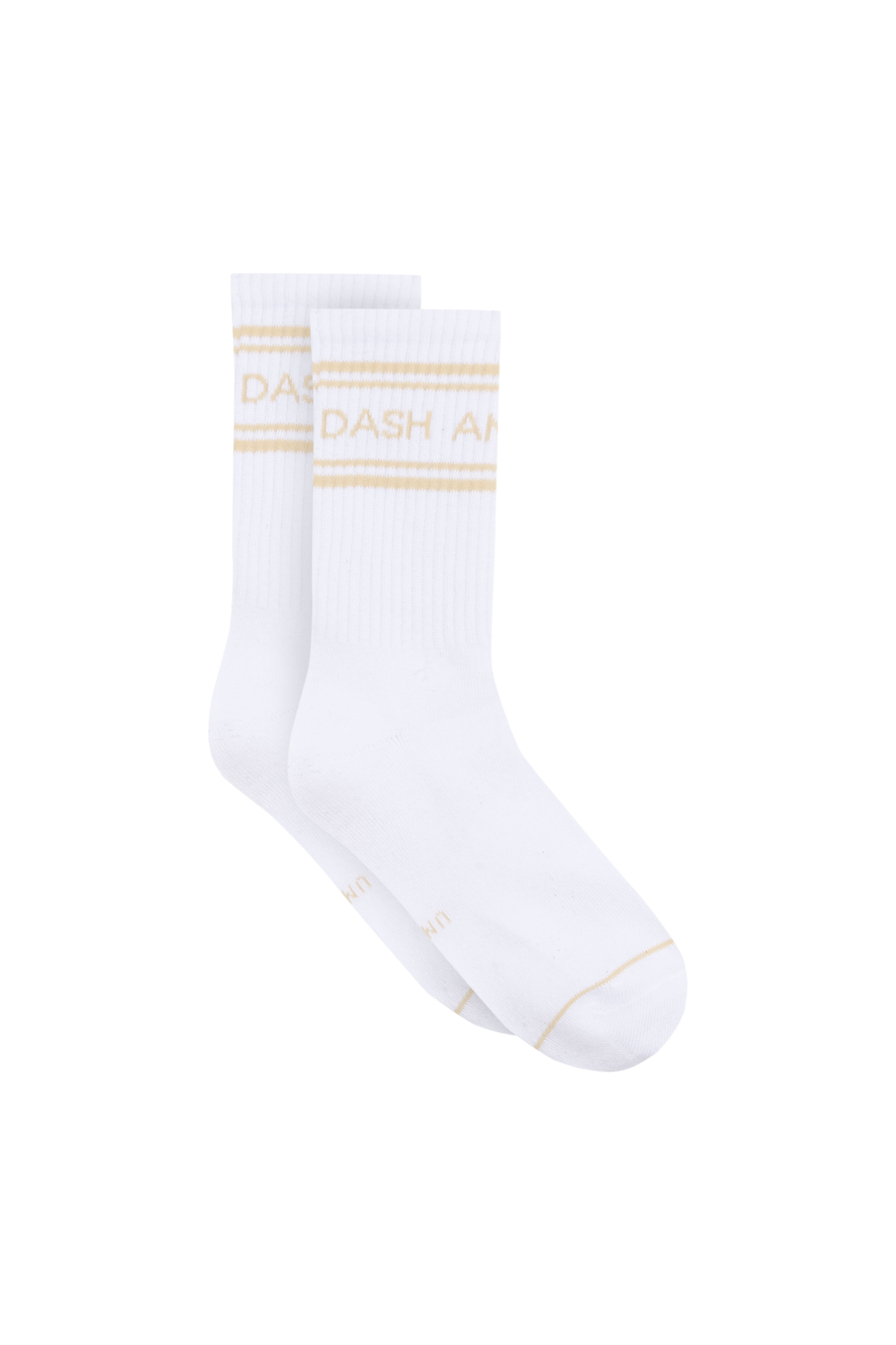 Dash and Stars Pack 3 calcetines largos de algod&oacute;n con logo beige