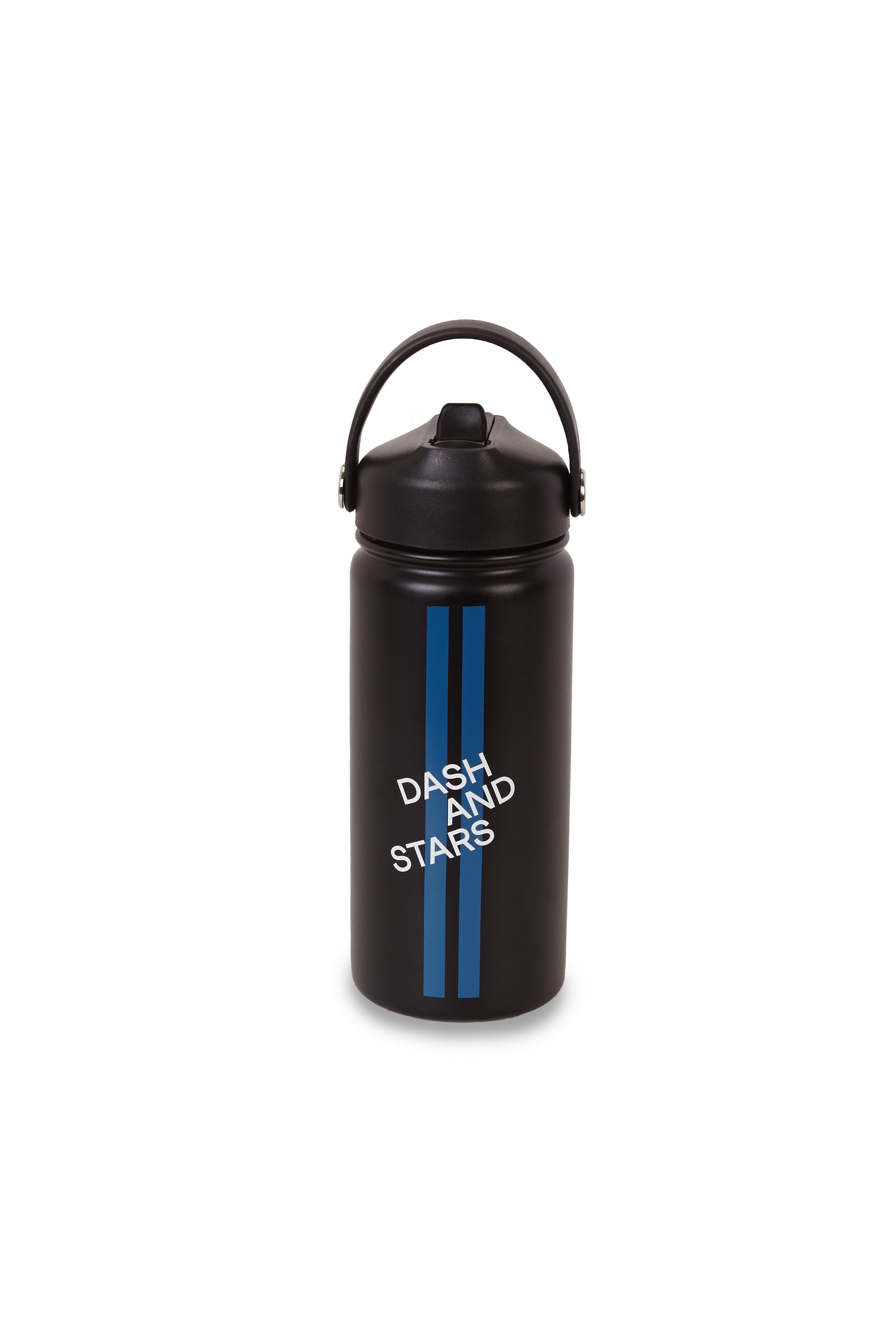 Dash and Stars Botella de acero inoxidable negra negro