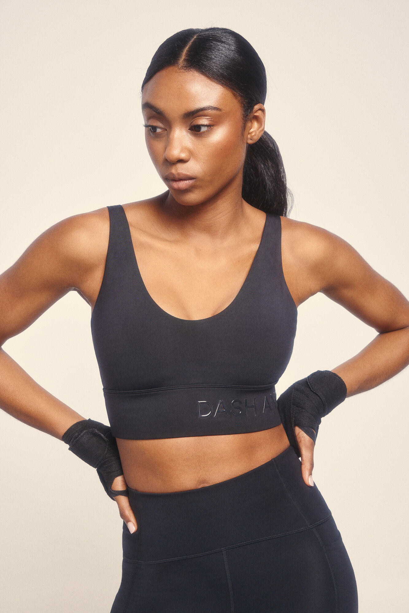 Dash and Stars Top deportivo negro 4D Strecht negro