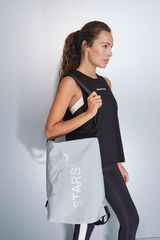 Dash and Stars Mochila multiposici&oacute;n de nailon con efecto met&aacute;lico gris