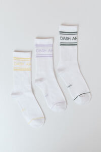 Dash and Stars Pack 3 calcetines largos de algod&oacute;n con logo