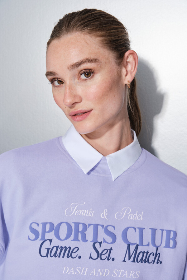 Dash and Stars Sudadera de felpa lila 100% algodón morado/lila