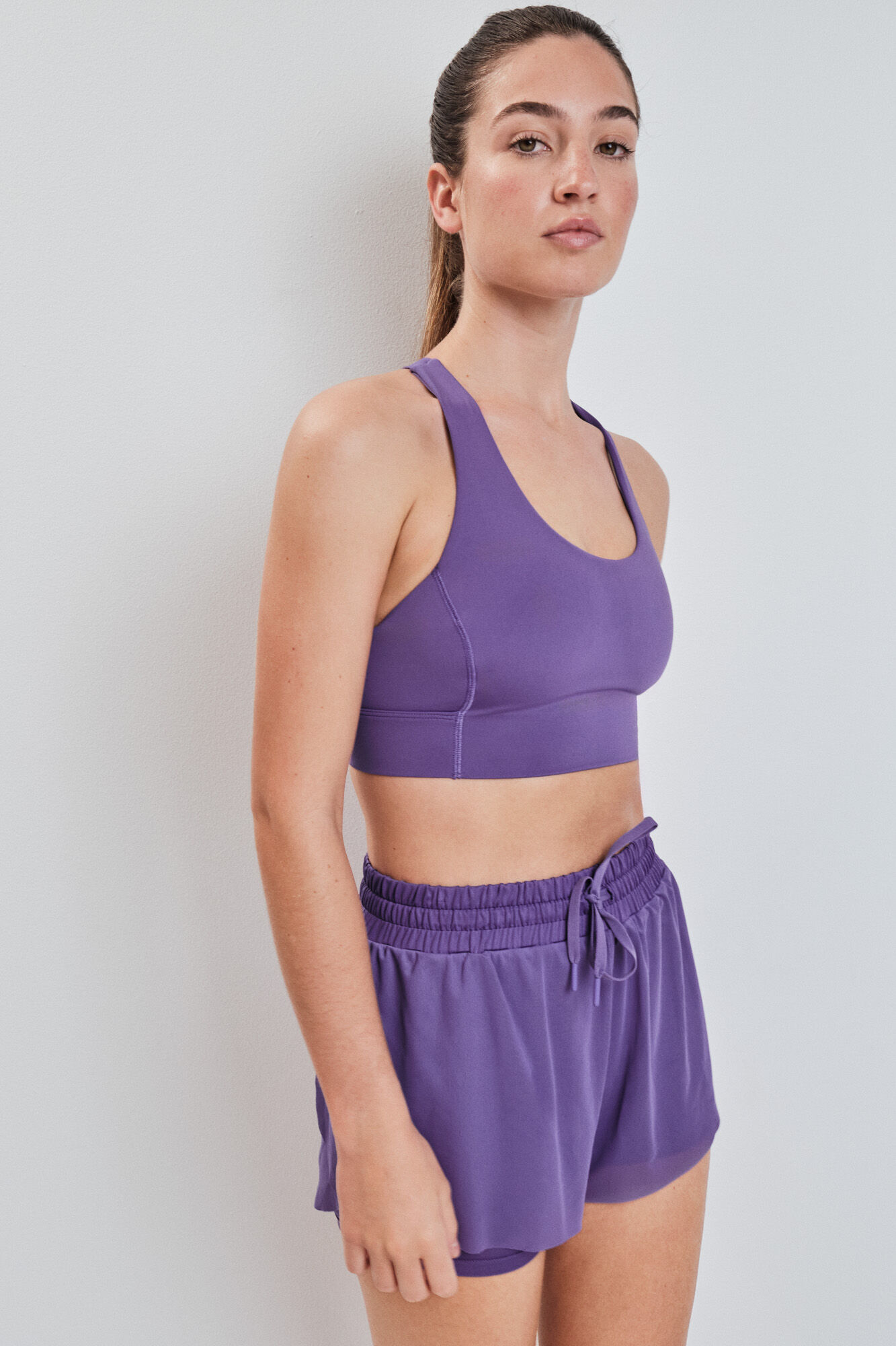 Dash and Stars Short ultra ligero de malla morado