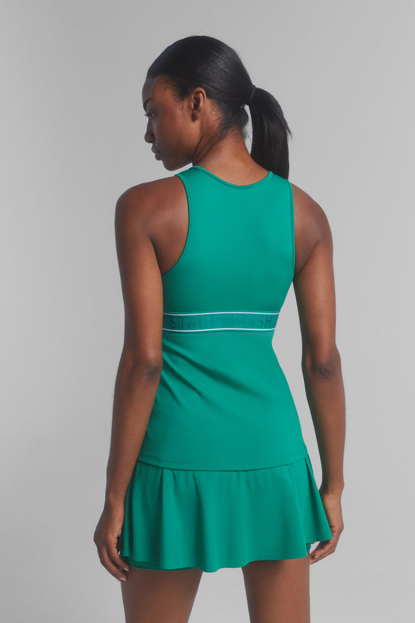 Dash and Stars Camiseta entallada sin mangas verde verde