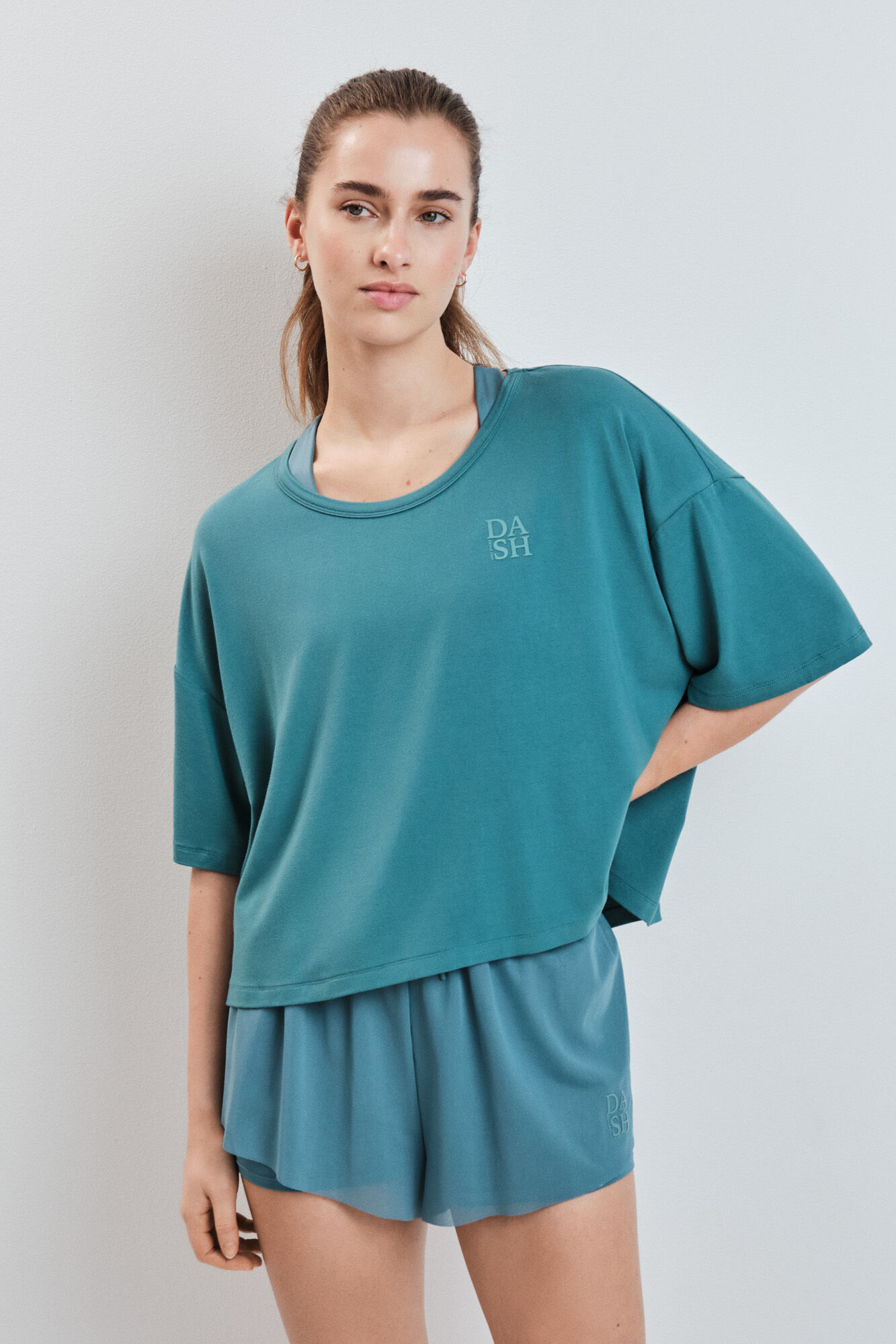 Dash and Stars Playera manga corta extra suave verde