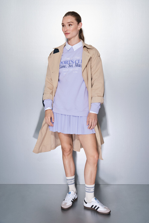 Dash and Stars Sudadera de felpa lila 100% algodón morado/lila