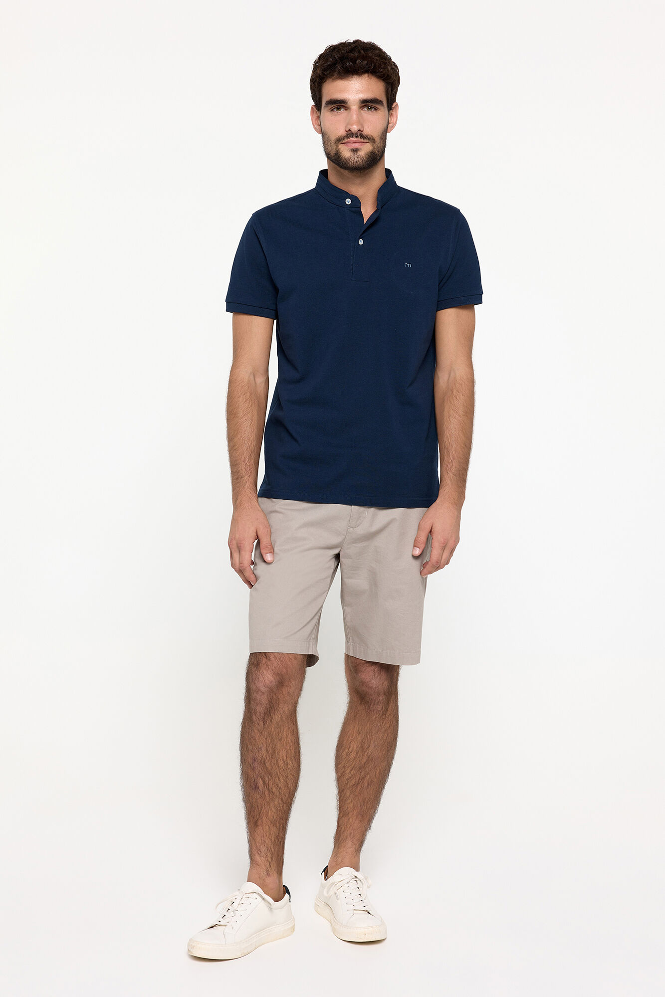 Milano Polo piqu&eacute; cuello mao Navy