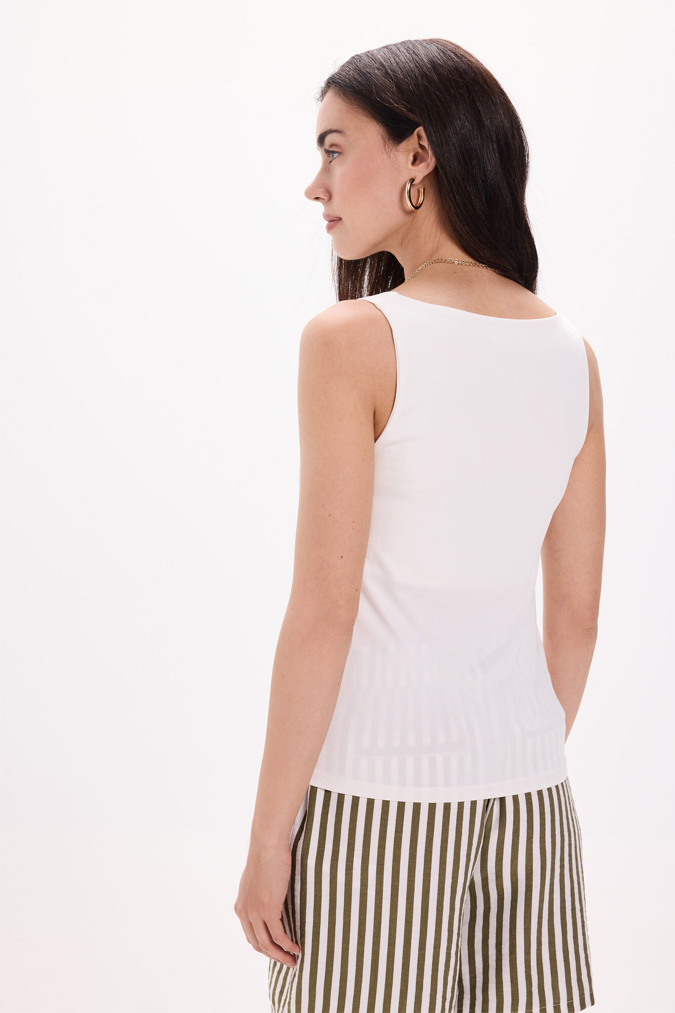 Milano Playera el&aacute;stica con tirantes anchos Blanco