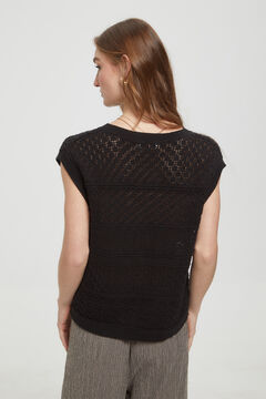 Fifty Outlet Top chaleco crochet Negro