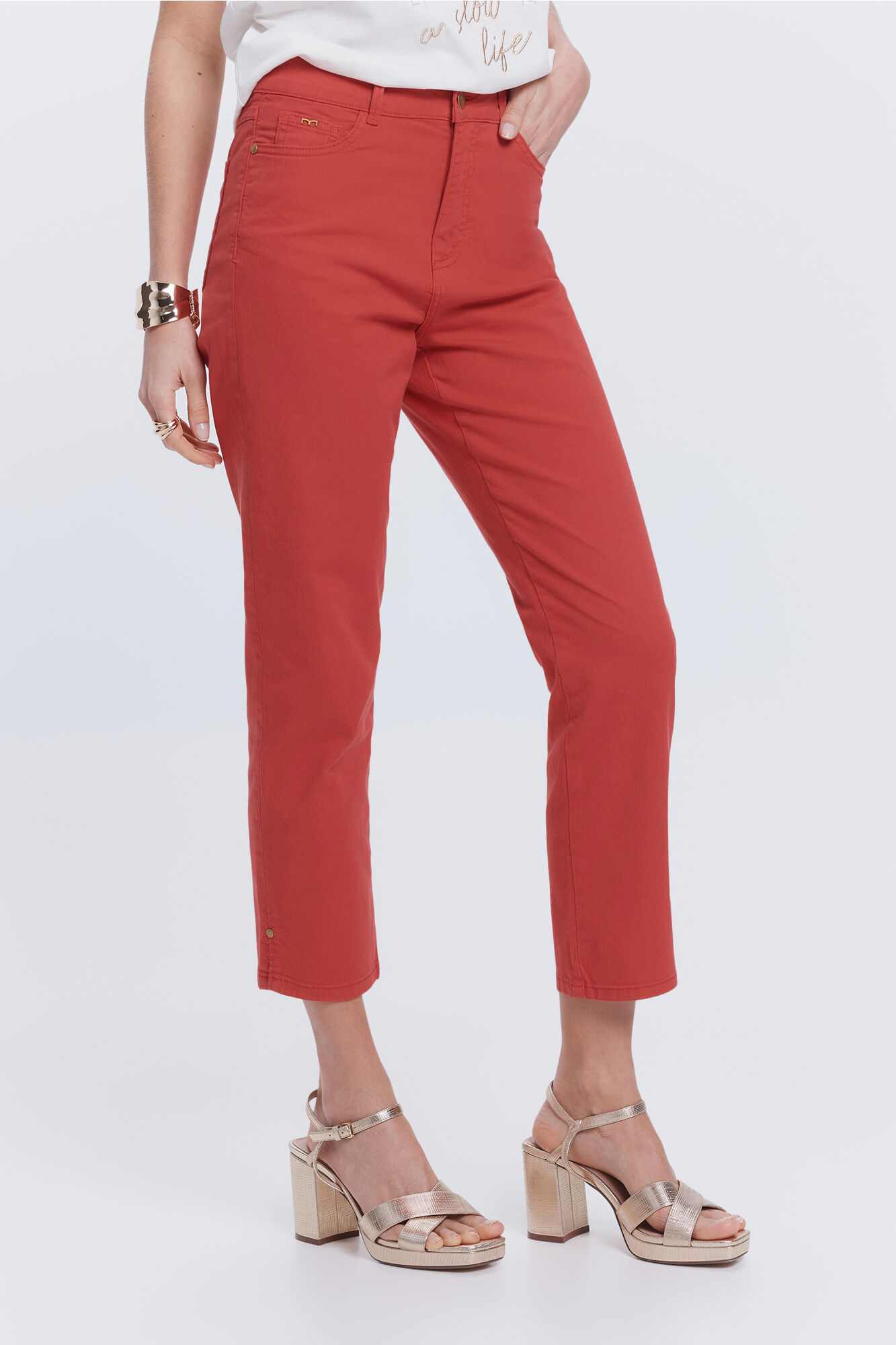 Milano Pantal&oacute;n pirata cinco bolsillos Rojo