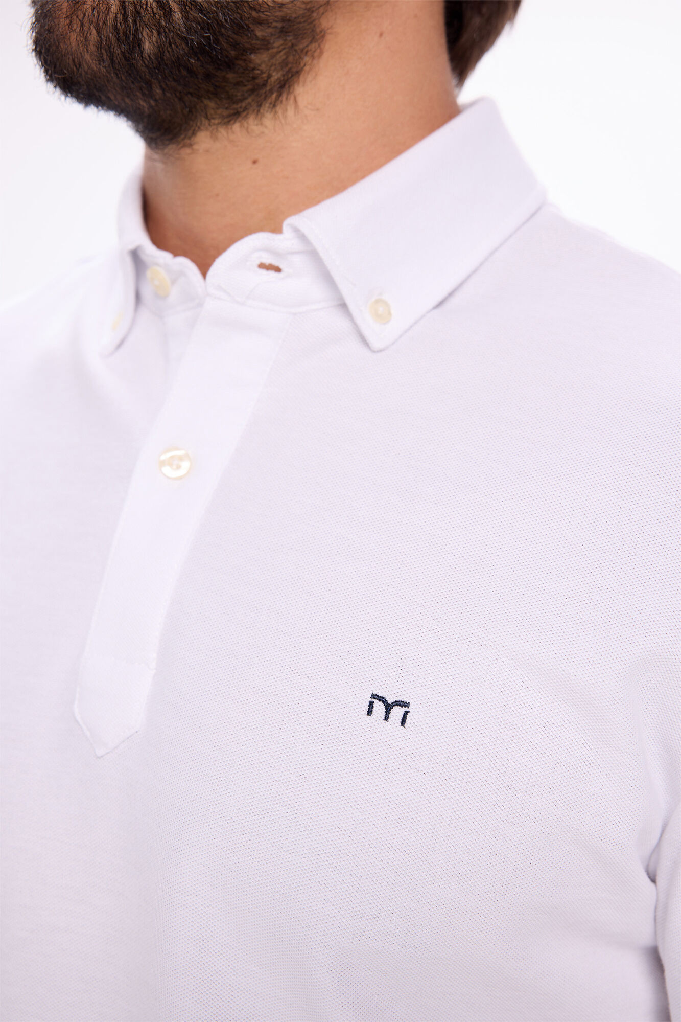 Milano Polo Oxford con botones Blanco