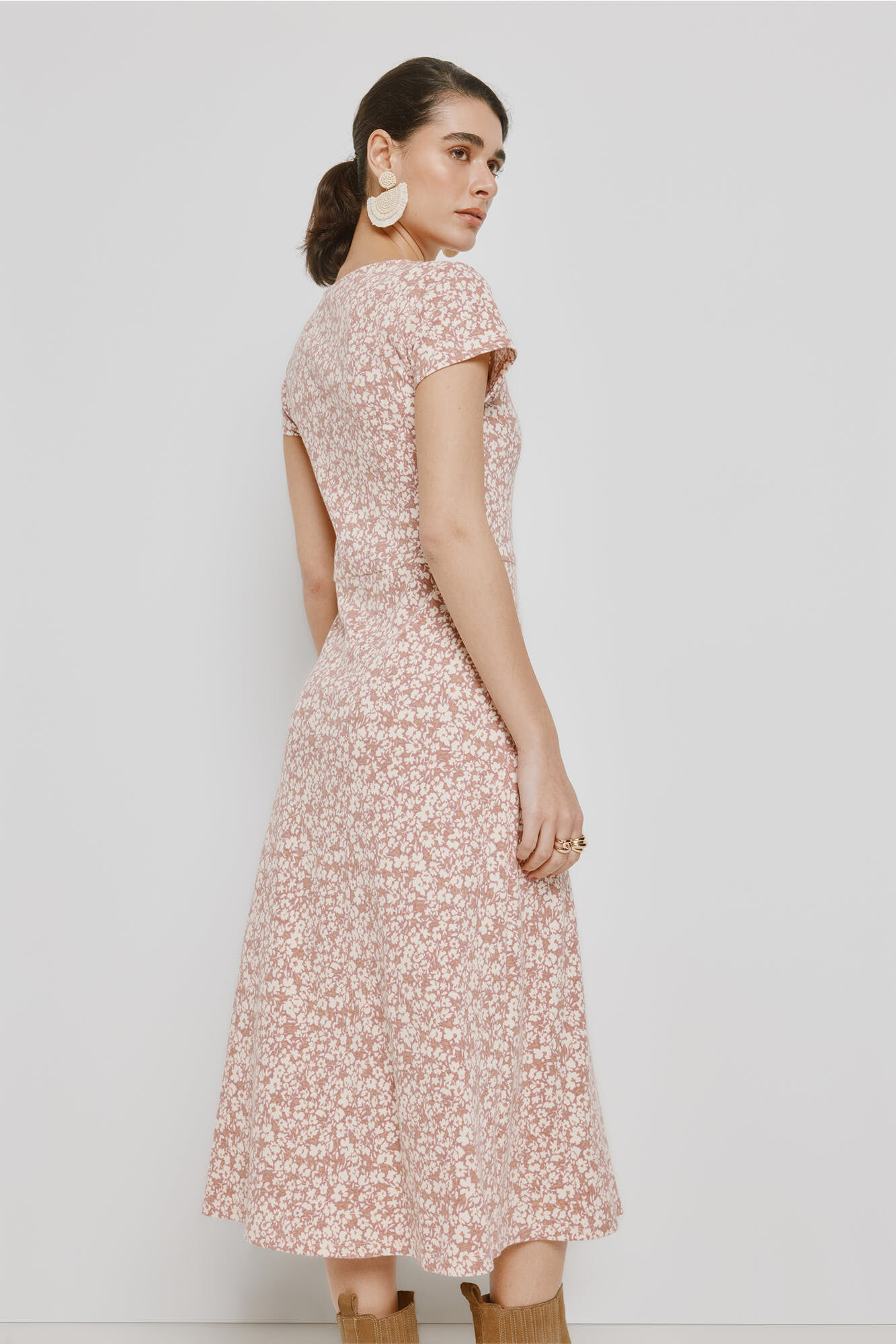 Milano Vestido escote en pico Vino