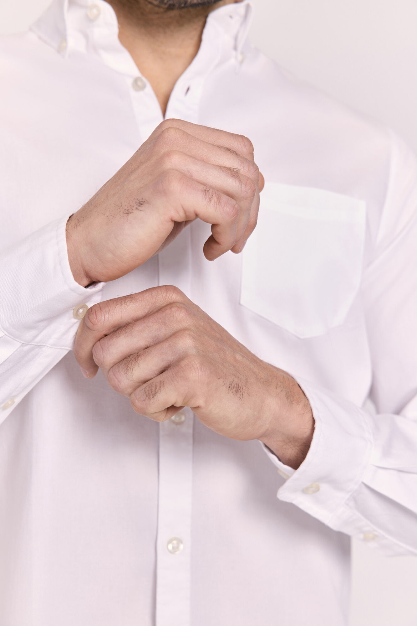 Milano Camisa lisa manga larga Blanco