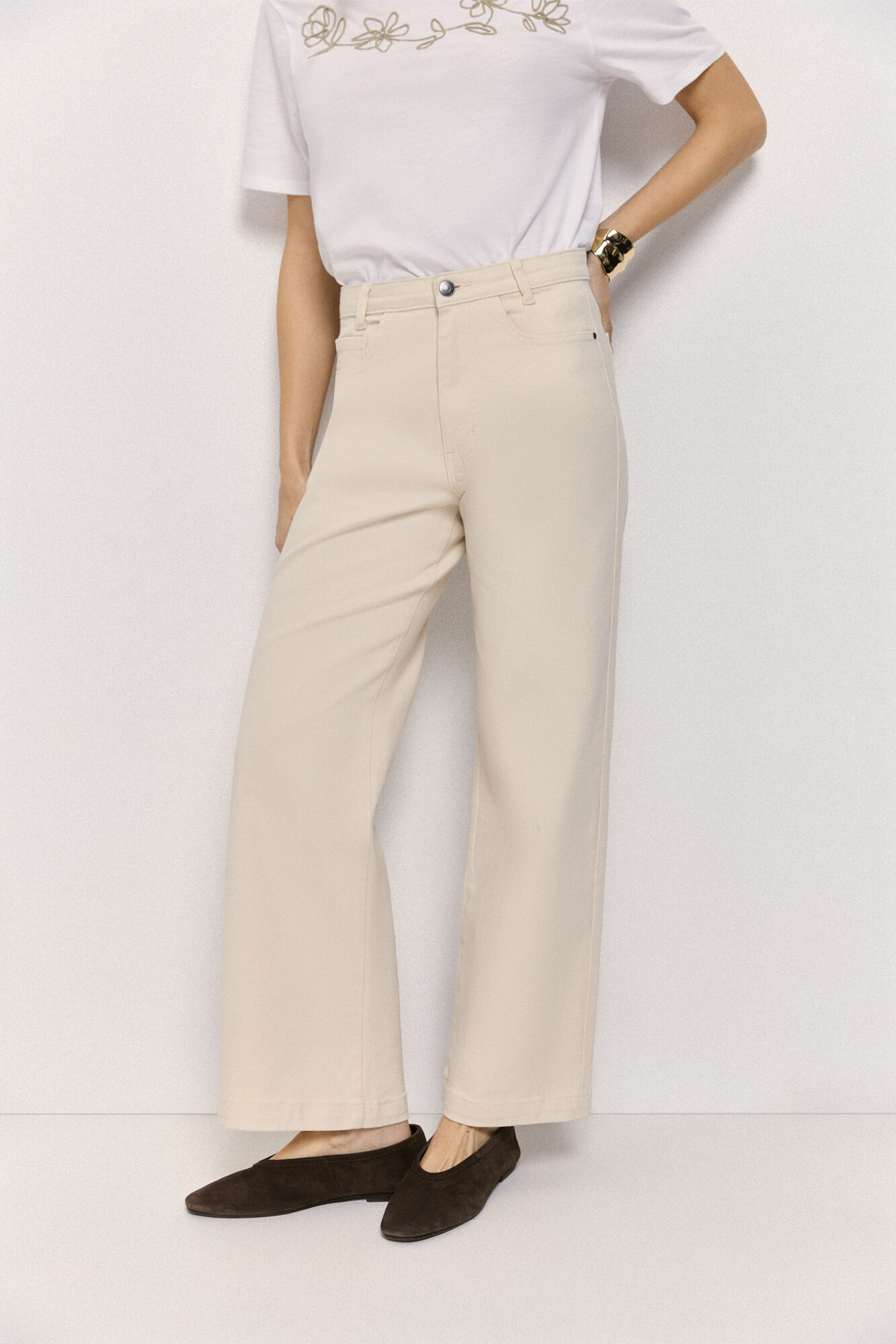 Milano Pantal&oacute;n ancho Beige