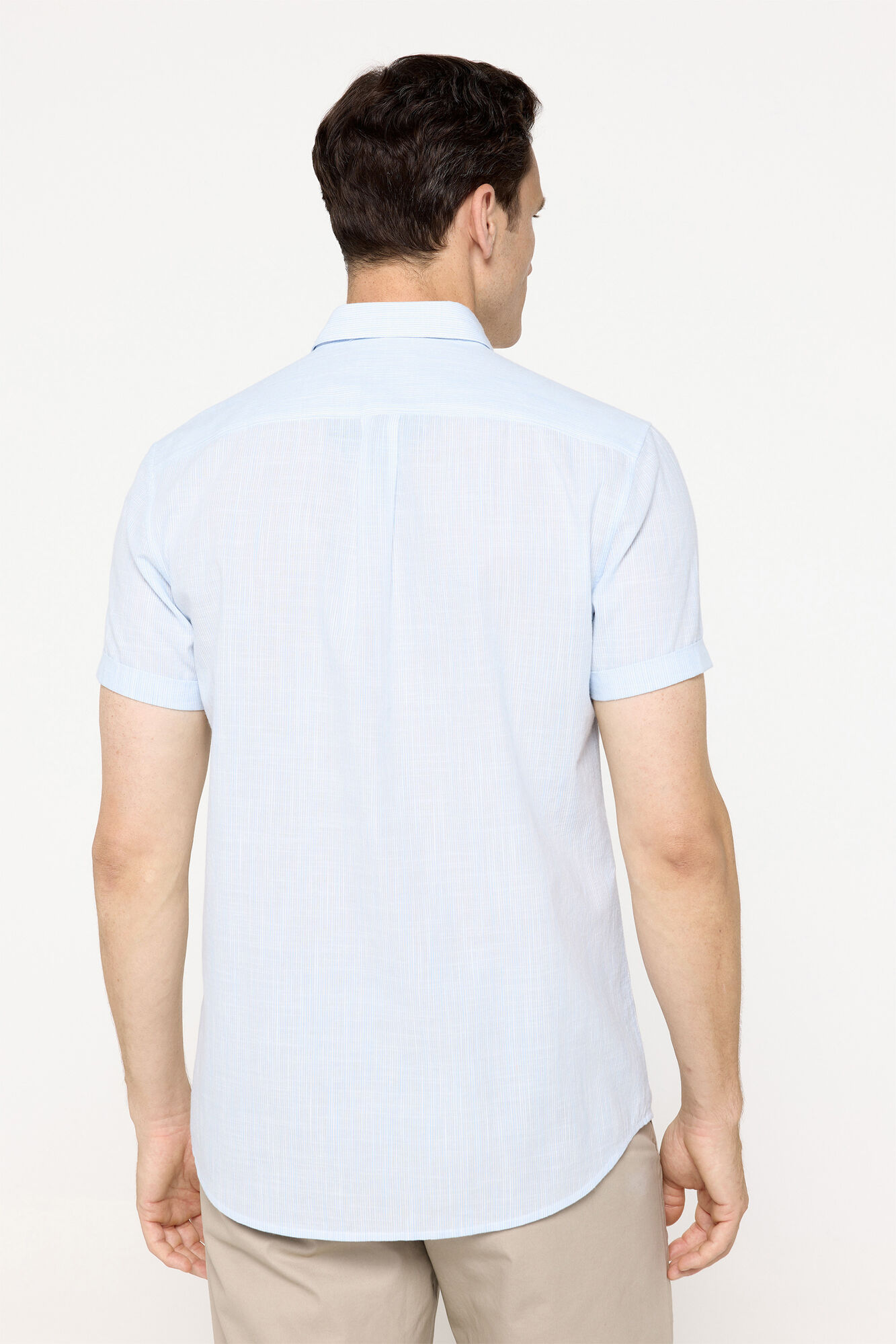 Milano Camisa sport a rayas de manga corta Azul