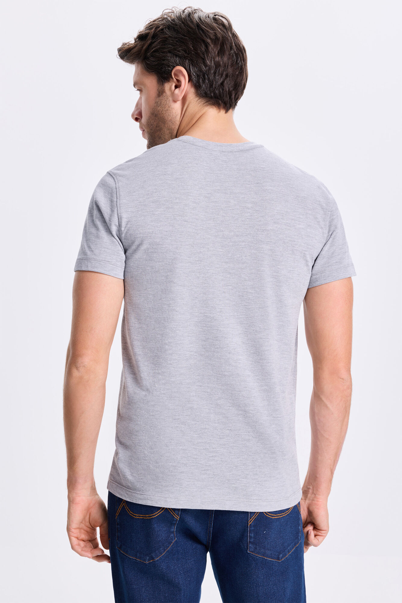 Milano Playera b&aacute;sica de piqu&eacute; Gris Claro