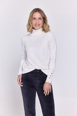 Milano Jersey de cuello de viscosa Blanco