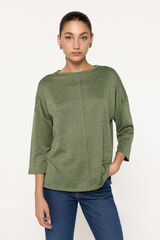 Fifty Outlet Playera manga francesa tacto suave Verde