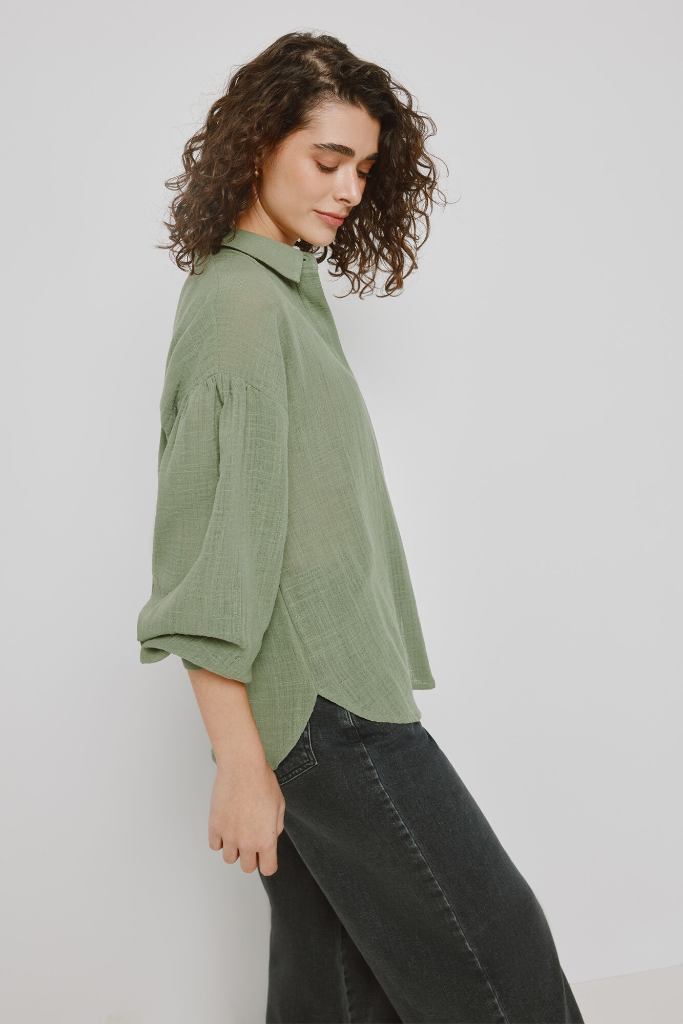 Milano Blusa lisa Kaki Claro