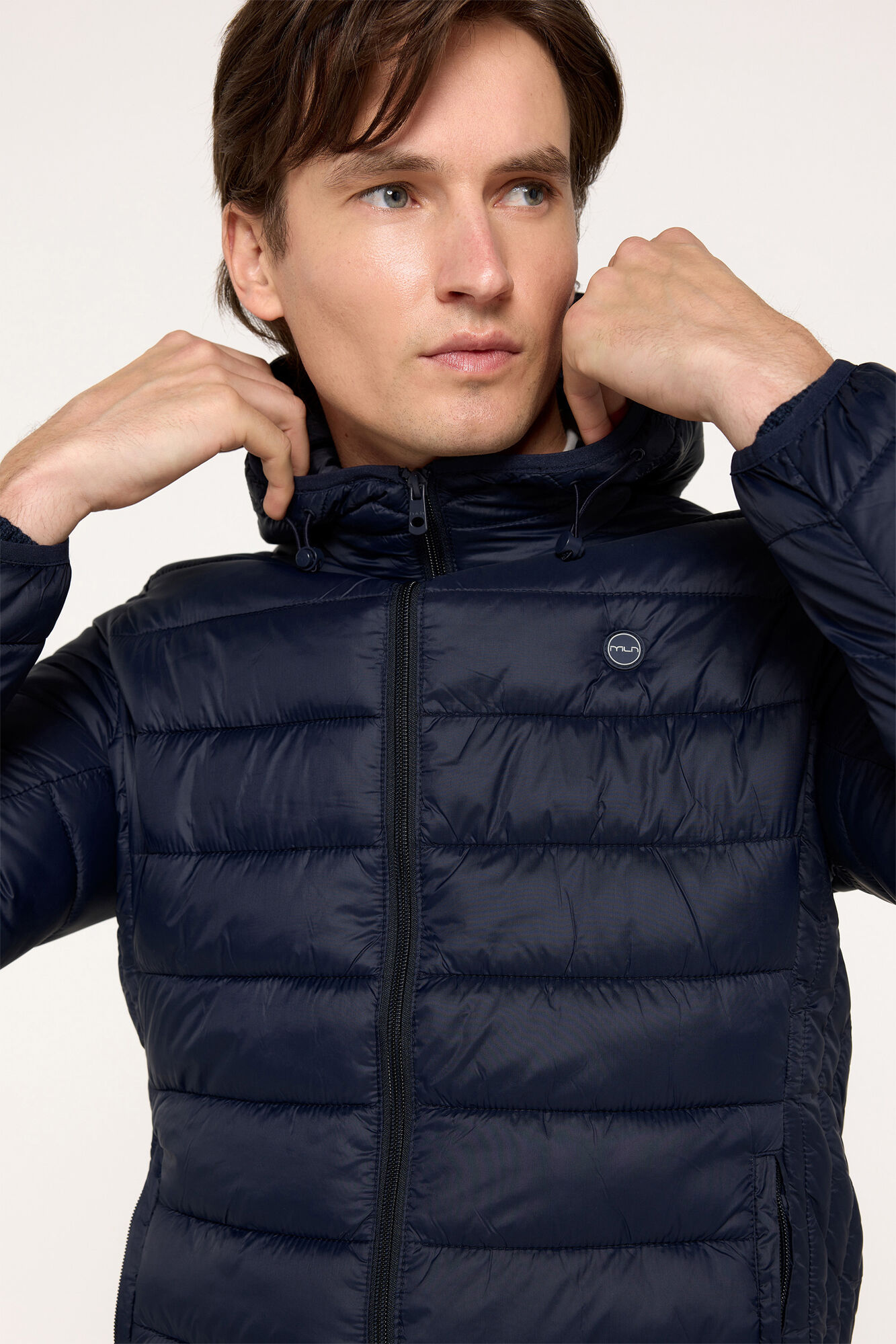 Milano Chaqueta Acolchada Capucha Azul Oscuro