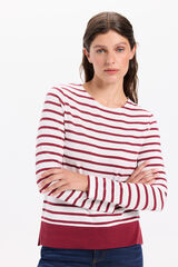 Fifty Outlet playera de manga larga de algodón grueso a rayas Granate
