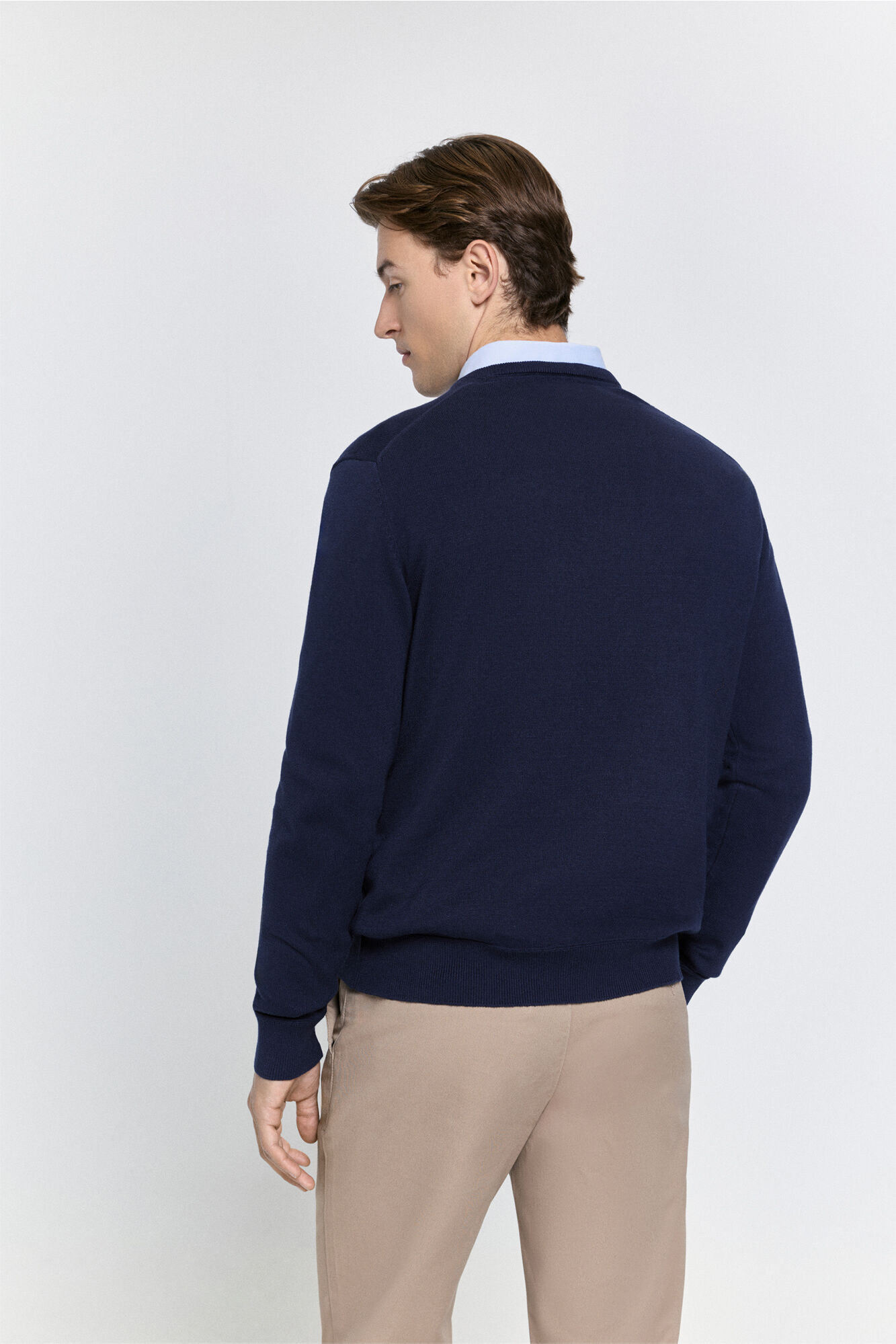 Milano Jersey b&aacute;sico de cuello en PICO Navy