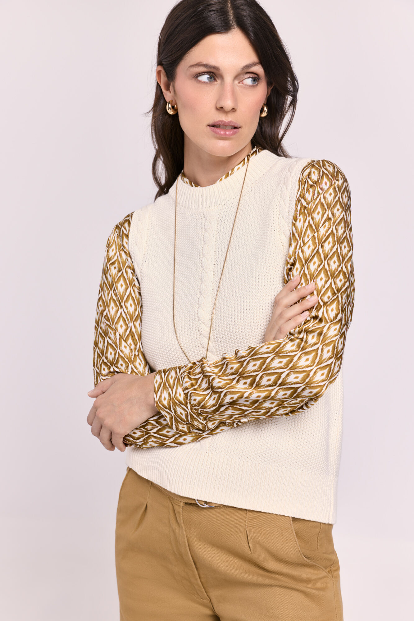 Milano Chaleco de tejido con detalle trenzado