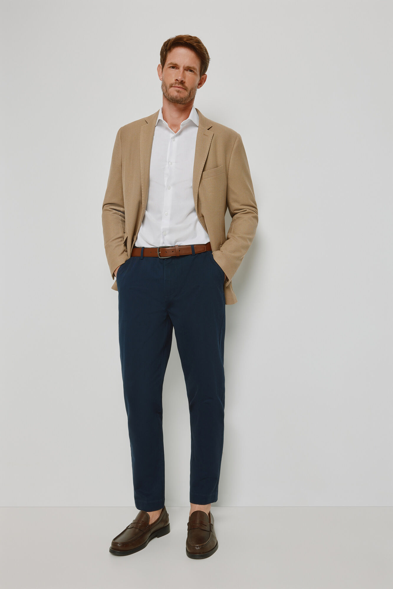 Milano Blazer de punto estructurado Beige