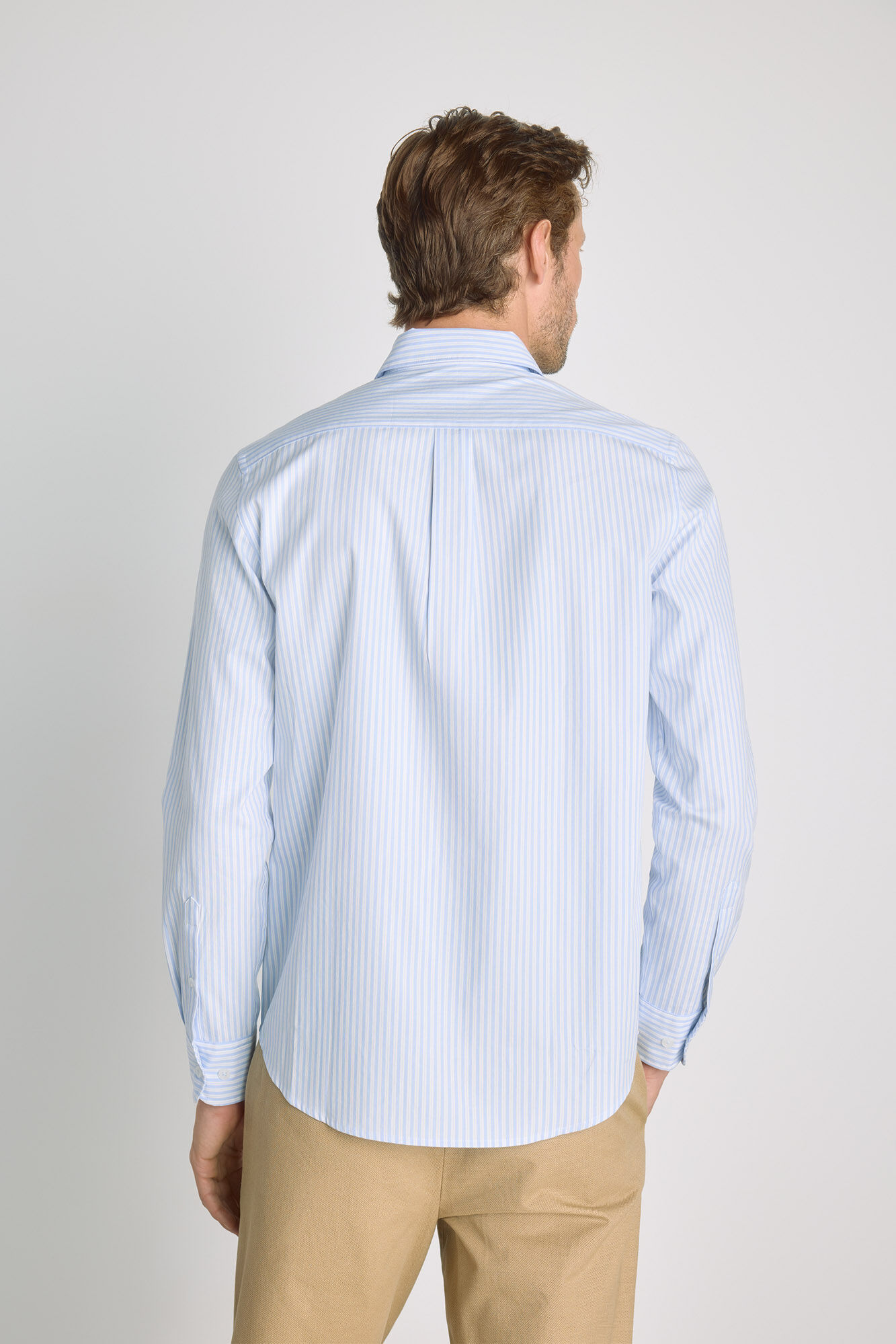 Milano Camisa de rayas manga larga Azul Claro