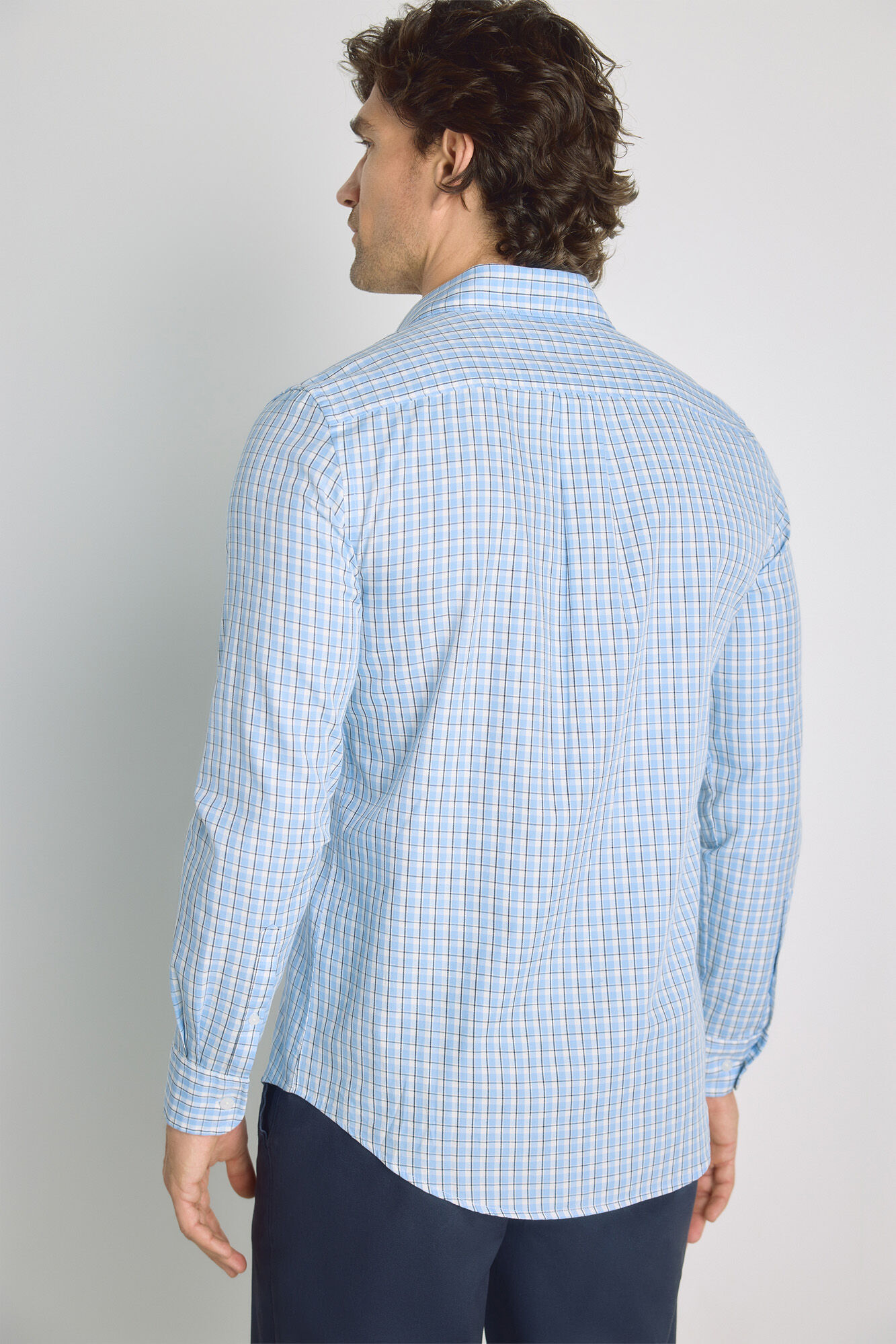 Milano Camisa de cuadros manga larga Azul