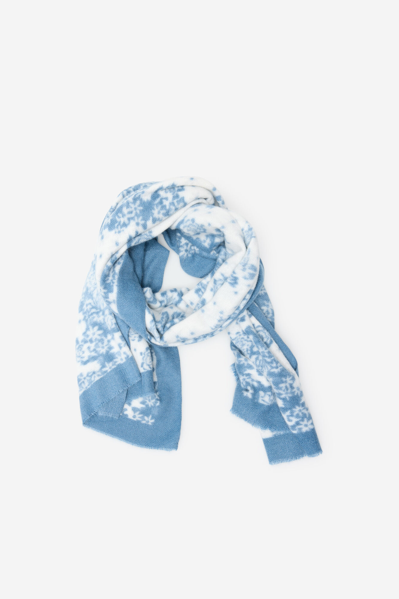 Milano Pa&ntilde;uelo con estampado de flores azules bicolor