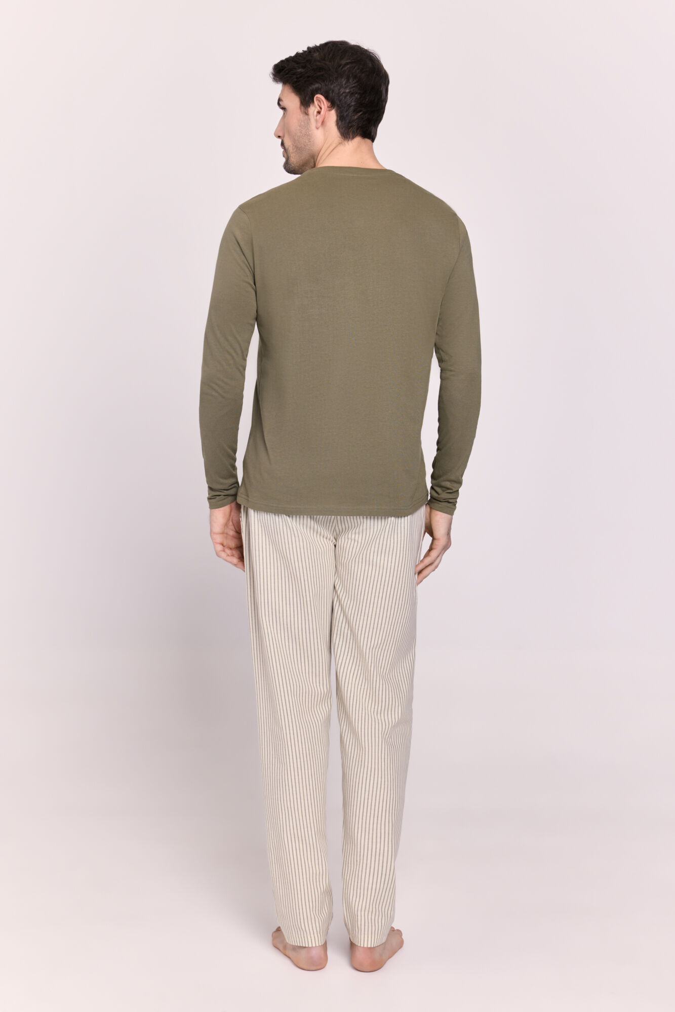 Milano Pijama de tejido y tela Kaki Oscuro