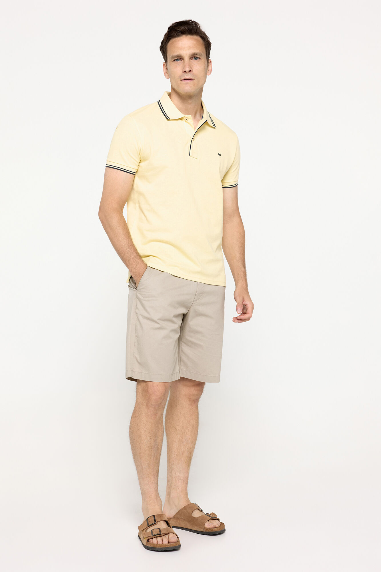 Milano Polo piqu&eacute; manga corta Dorado/ Mostaza