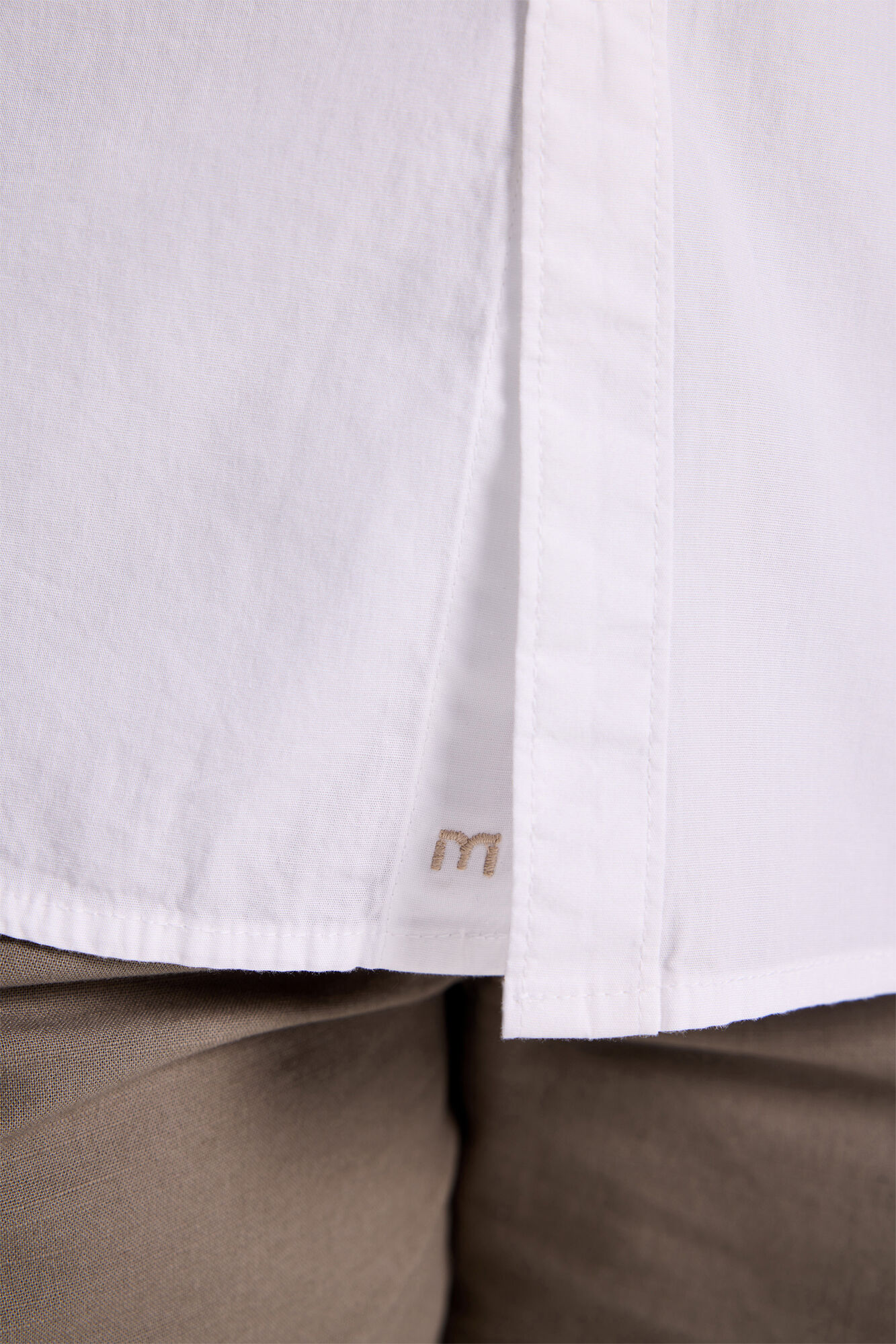 Milano Camisa de popel&iacute;n liso Blanco