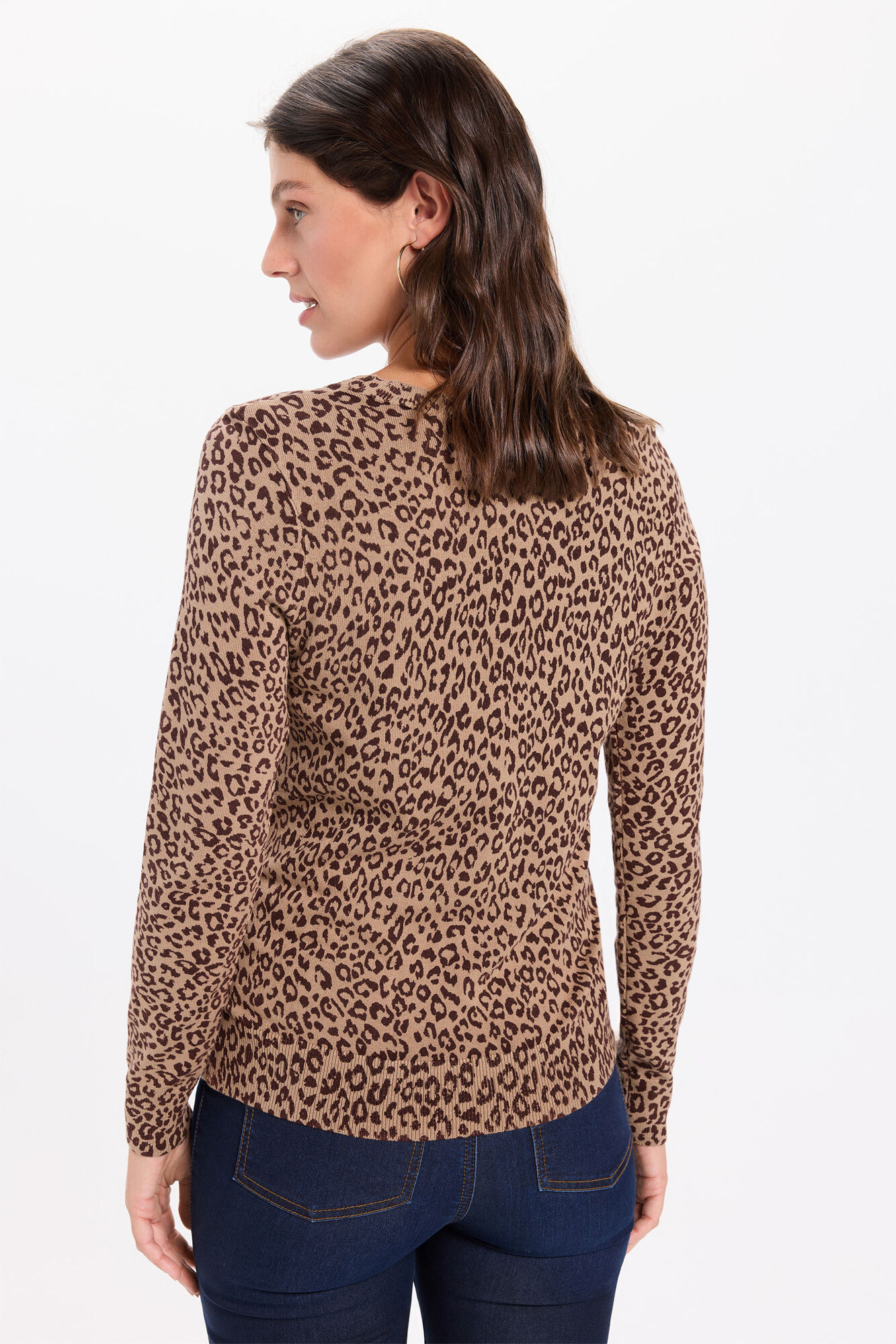 Milano Tejido con liso de leopardo Tostado