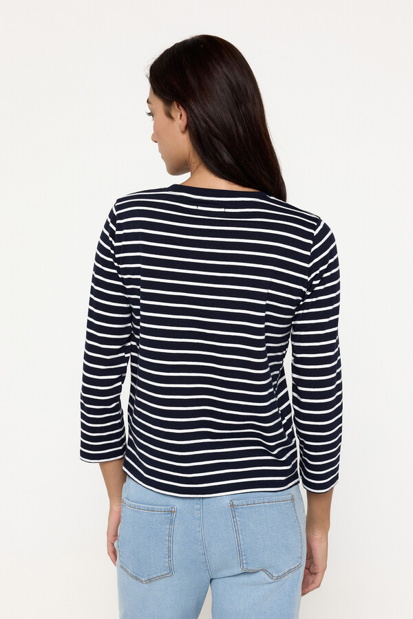 Milano Camiseta rayas tejido heavy cotton Azul