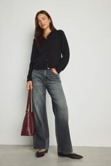 Milano Pantal&oacute;n de mezclilla ancho Gris