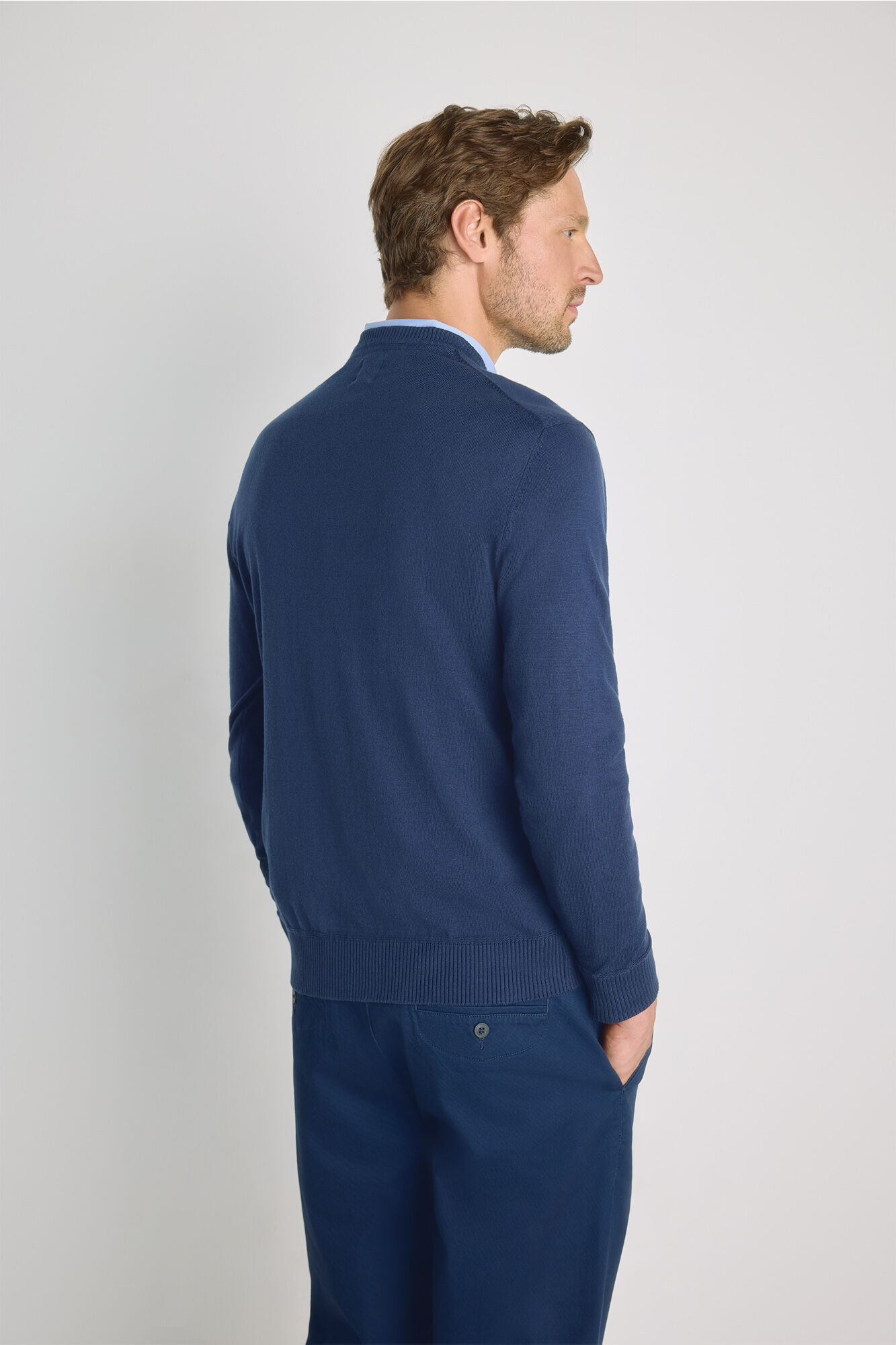 Milano Su&eacute;ter cuello pico Navy