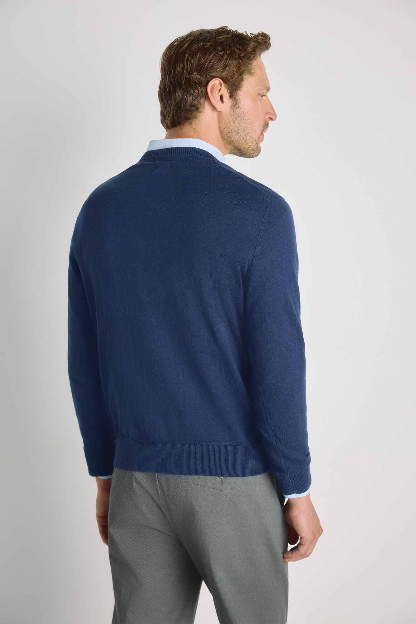 Milano Su&eacute;ter cuello redondo ajustado Navy