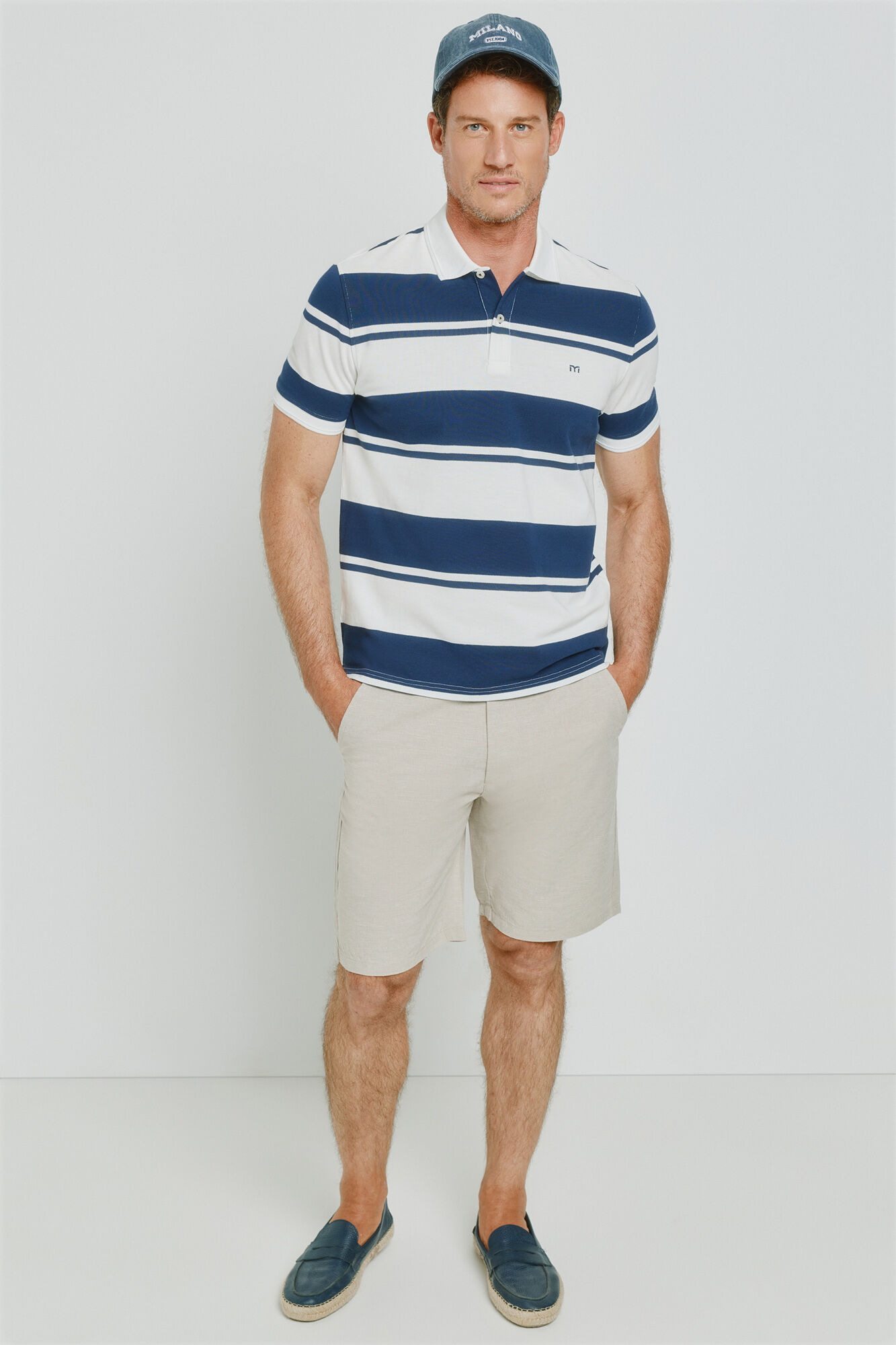 Milano Polo de rayas manga corta