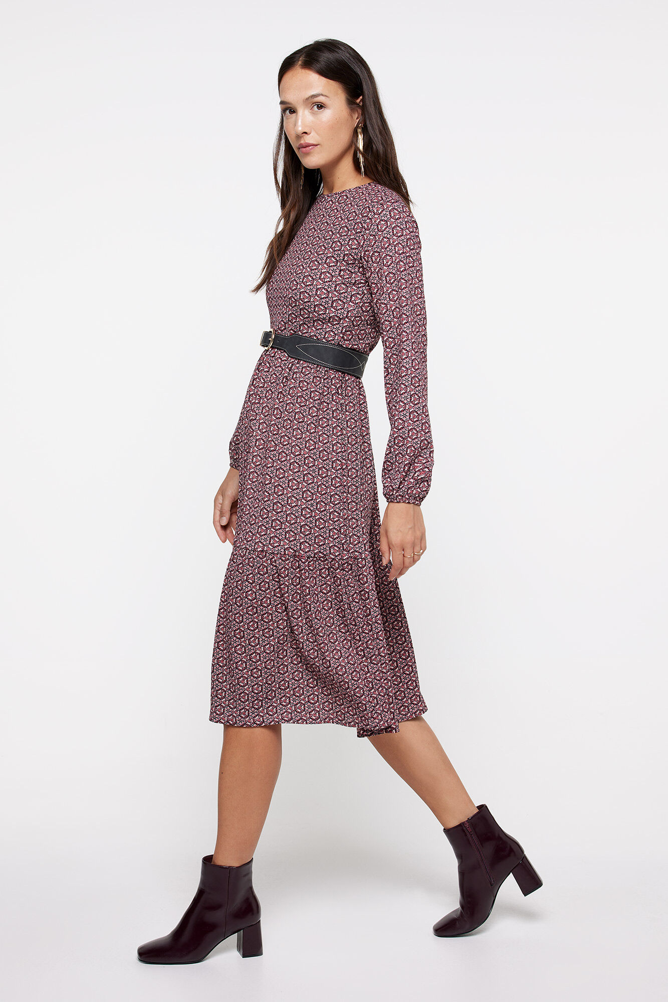 milano Vestido Midi Estampado