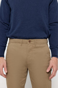 Fifty Outlet Pantalón Chino Liso Marrón Oscuro