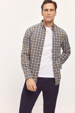 Fifty Outlet Camisa Twill Cuadros Azul