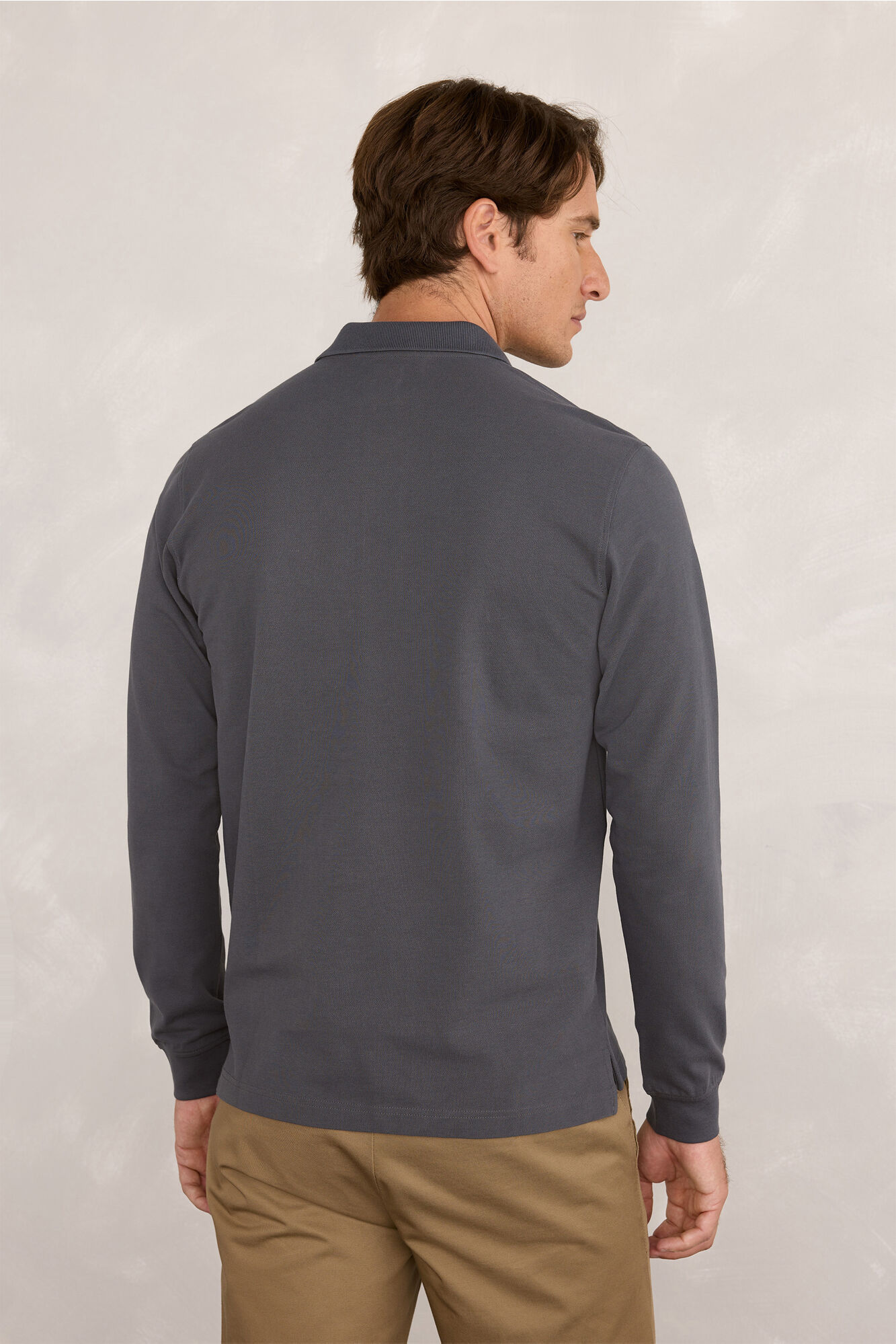 Milano Polo de rugby de manga larga Gris Oscuro